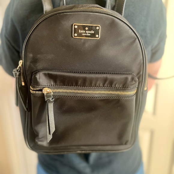 Kate Spade Bradley Small Black Nylon & Leather Backpack – Gold Hardware - Picture 8 of 8